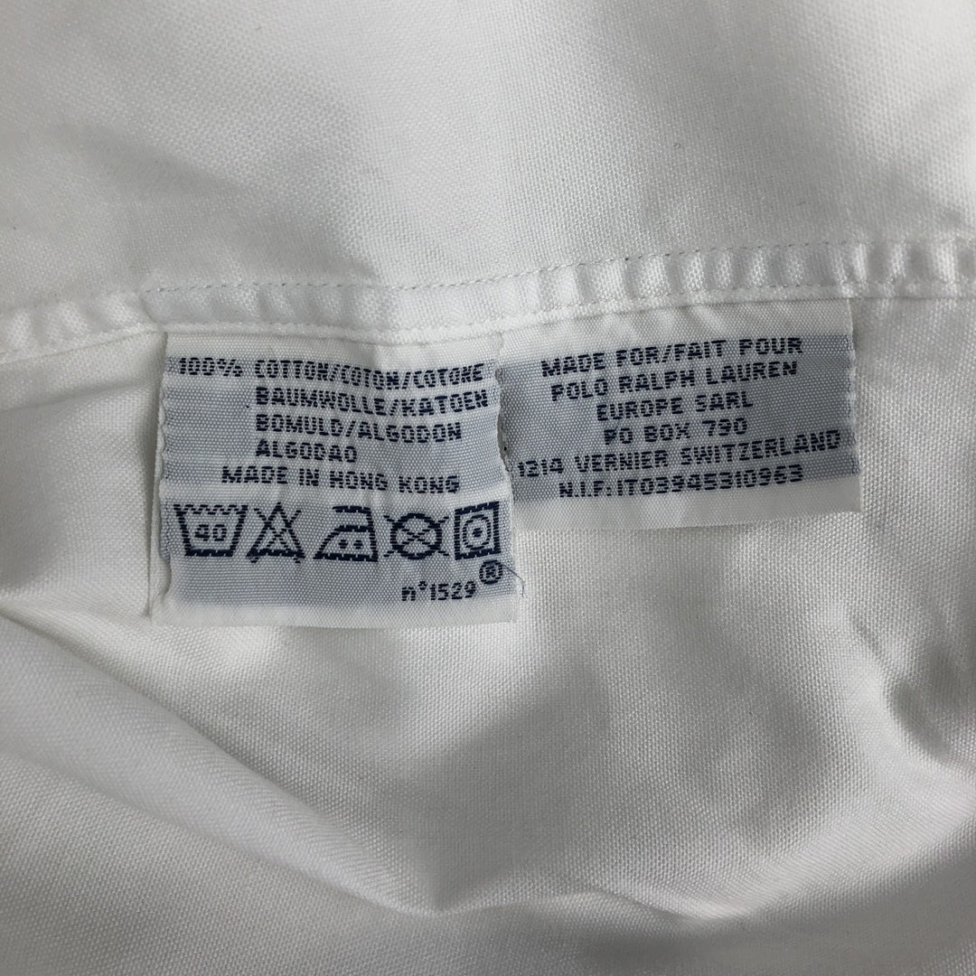 Ralph Lauren POLO by Ralph Lauren CUSTOM FIT long-sleeved button-down shirt, men's size L cotton white type Vintage Second Hand