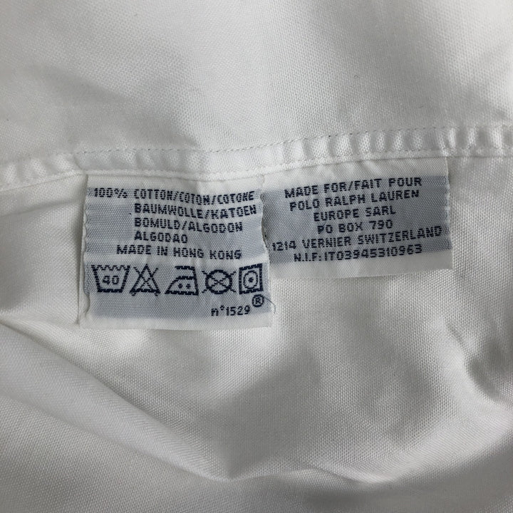 Ralph Lauren POLO by Ralph Lauren CUSTOM FIT long-sleeved button-down shirt, men's size L cotton white type Vintage Second Hand
