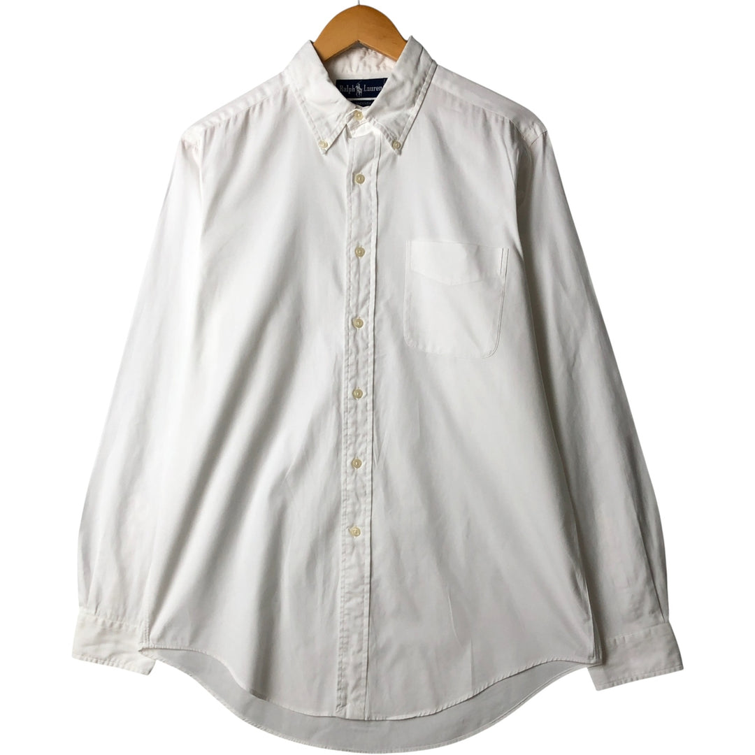 Ralph Lauren ANDOVER long-sleeved button-down shirt, men's size M cotton white type Vintage Second Hand
