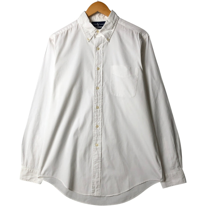 Ralph Lauren ANDOVER long-sleeved button-down shirt, men's size M cotton white type Vintage Second Hand