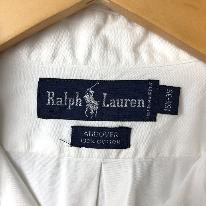 Ralph Lauren ANDOVER long-sleeved button-down shirt, men's size M cotton white type Vintage Second Hand