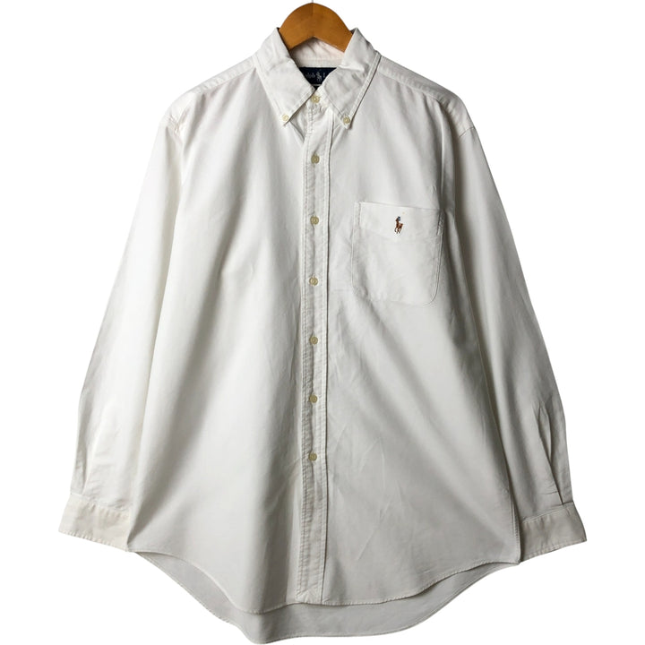 Ralph Lauren Classic Fit long sleeve button down shirt, men's size M cotton white type Vintage Second Hand