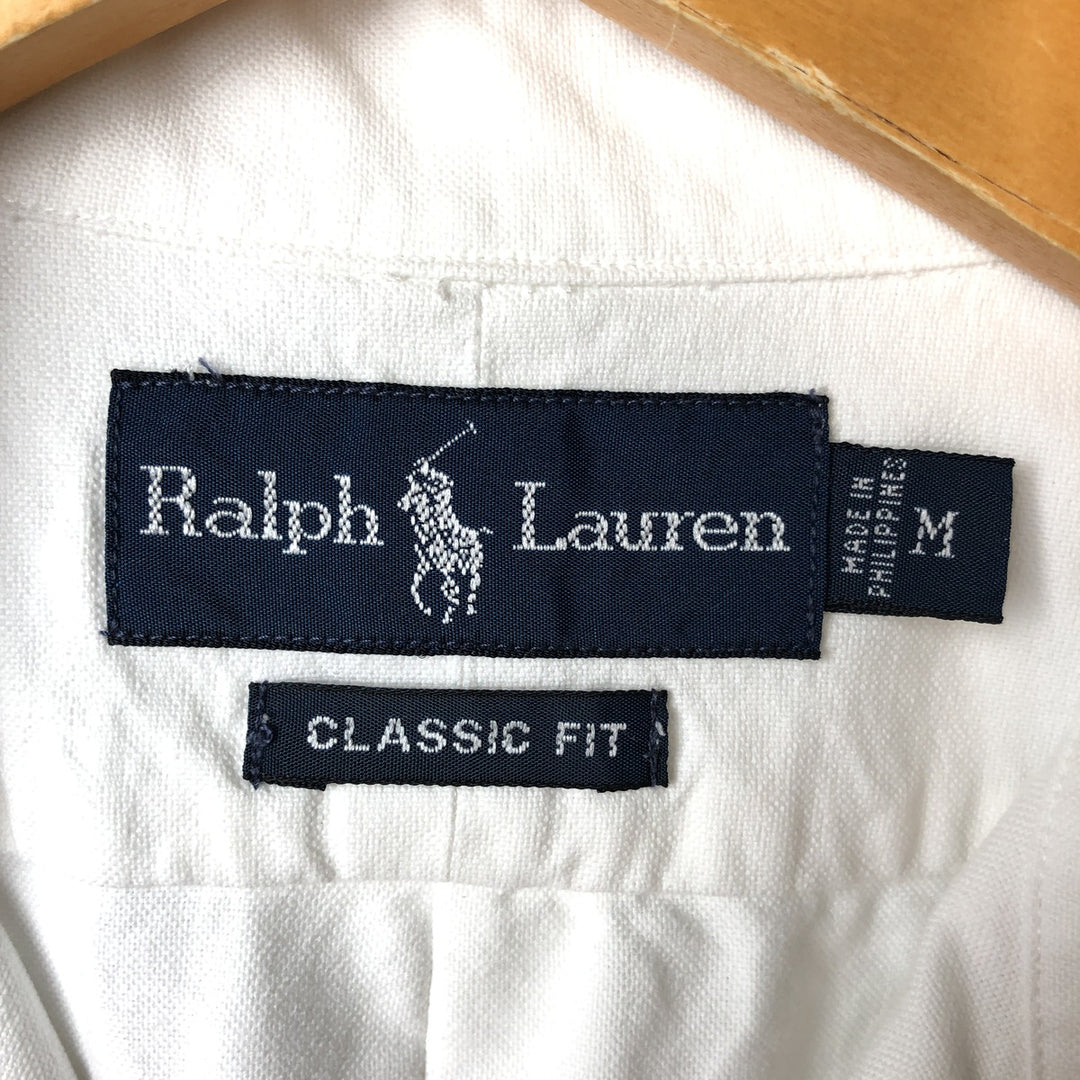 Ralph Lauren Classic Fit long sleeve button down shirt, men's size M cotton white type Vintage Second Hand