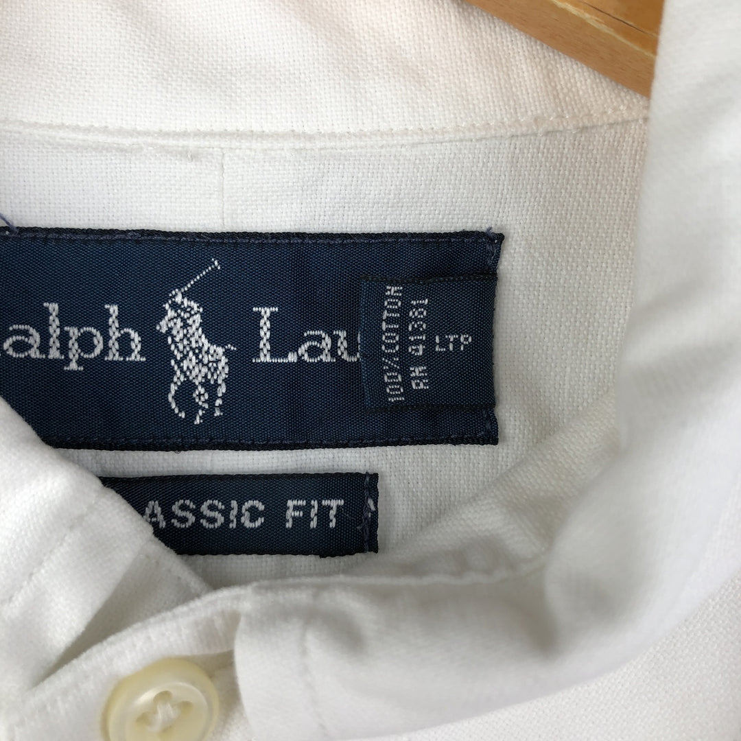 Ralph Lauren Classic Fit long sleeve button down shirt, men's size M cotton white type Vintage Second Hand