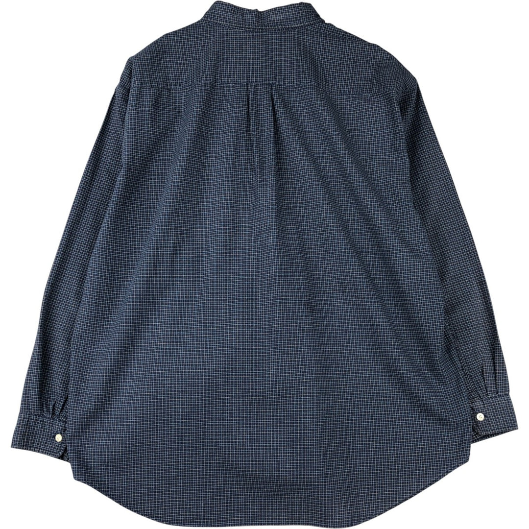 90s-00'S GAP Classic Oxford Long Sleeve Button-Down Check Shirt, Men's Size XL, Vintage cotton navy blue type Vintage Second Hand