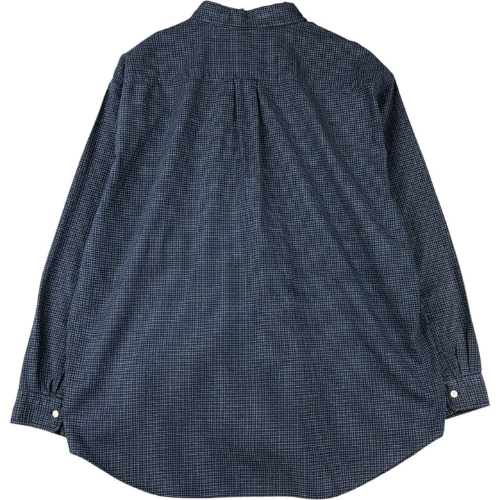 90s-00'S GAP Classic Oxford Long Sleeve Button-Down Check Shirt, Men's Size XL, Vintage cotton navy blue type Vintage Second Hand