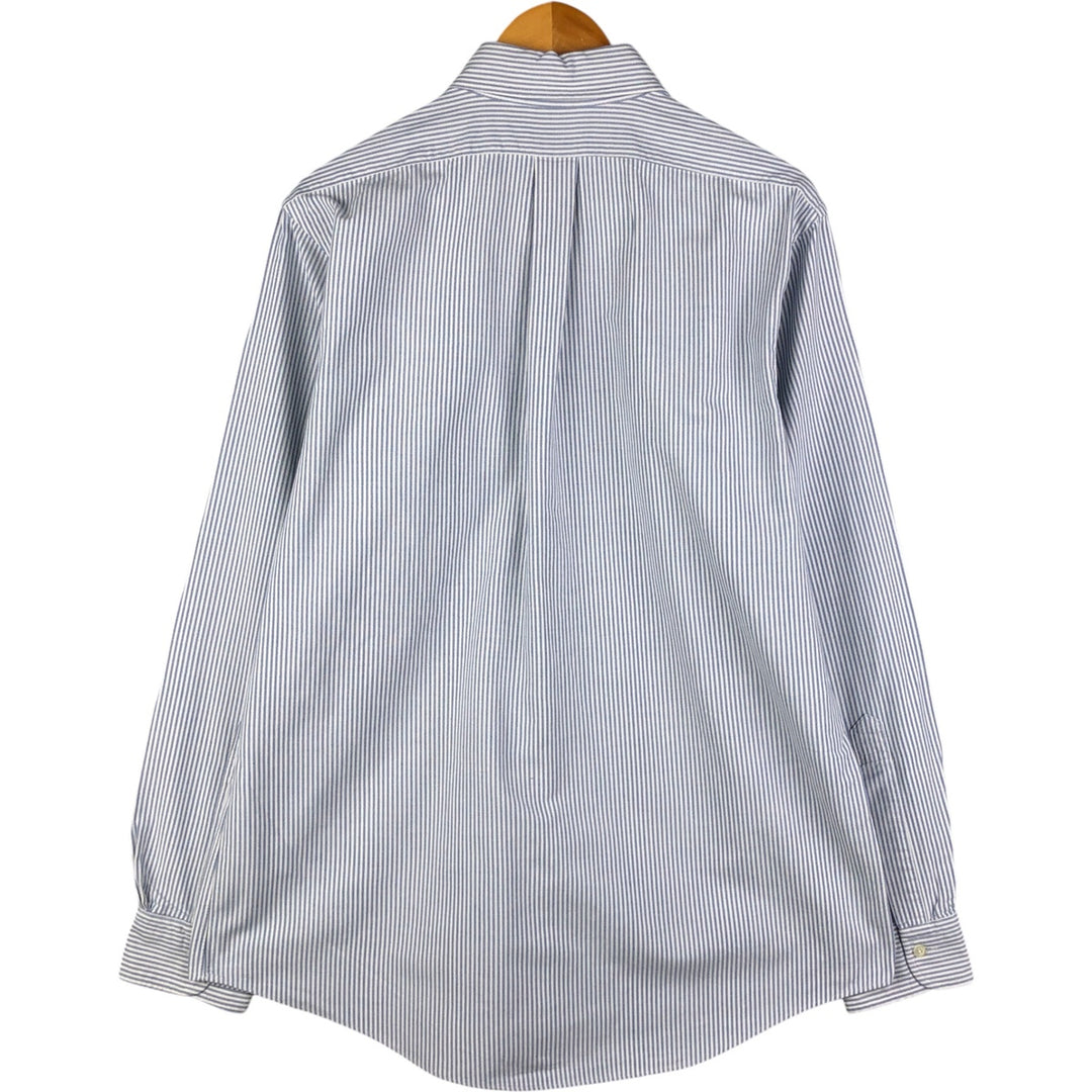80s-90'S Brooks Brothers Est.1818 Long Sleeve Button-Down Striped Shirt Made in USA Men's Size L Vintage Supima Cotton navy blue type Vintage Second Hand