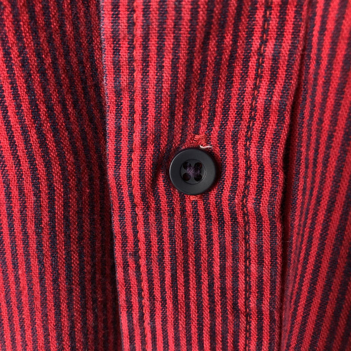 Vintage LLBean 80s-90'S Long Sleeve Cotton Striped Shirt, Made in USA, Men's XL cotton red type Vintage Second Hand