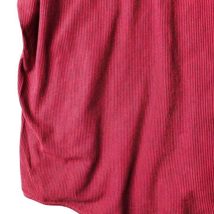 Vintage LLBean 80s-90'S Long Sleeve Cotton Striped Shirt, Made in USA, Men's XL cotton red type Vintage Second Hand