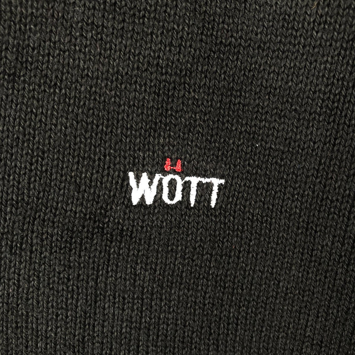 IZOD CLUB V-neck cotton knit vest, made in the USA, men's size XL cotton black type Vintage Second Hand