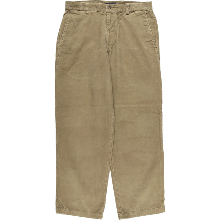 2000'S Dockers Flat Front Relaxed Fit Corduroy Pants, Men's, Size W32 cotton beige type brown Vintage Second Hand