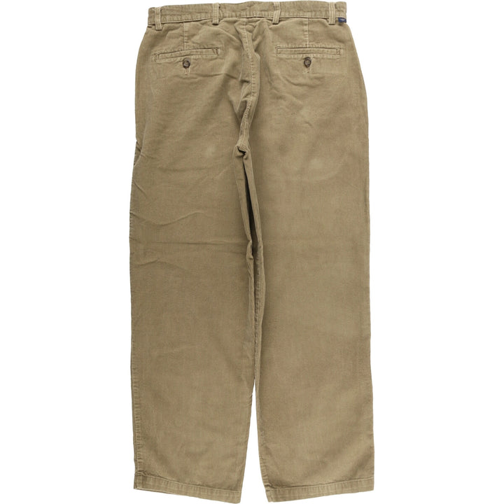 2000'S Dockers Flat Front Relaxed Fit Corduroy Pants, Men's, Size W32 cotton beige type brown Vintage Second Hand