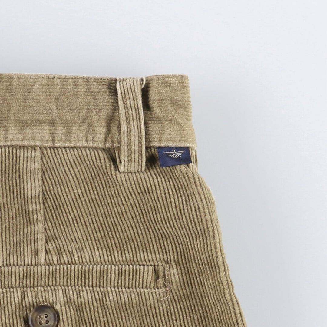 2000'S Dockers Flat Front Relaxed Fit Corduroy Pants, Men's, Size W32 cotton beige type brown Vintage Second Hand
