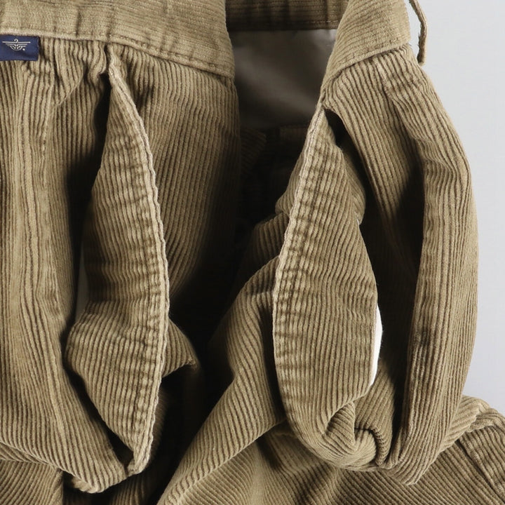 2000'S Dockers Flat Front Relaxed Fit Corduroy Pants, Men's, Size W32 cotton beige type brown Vintage Second Hand