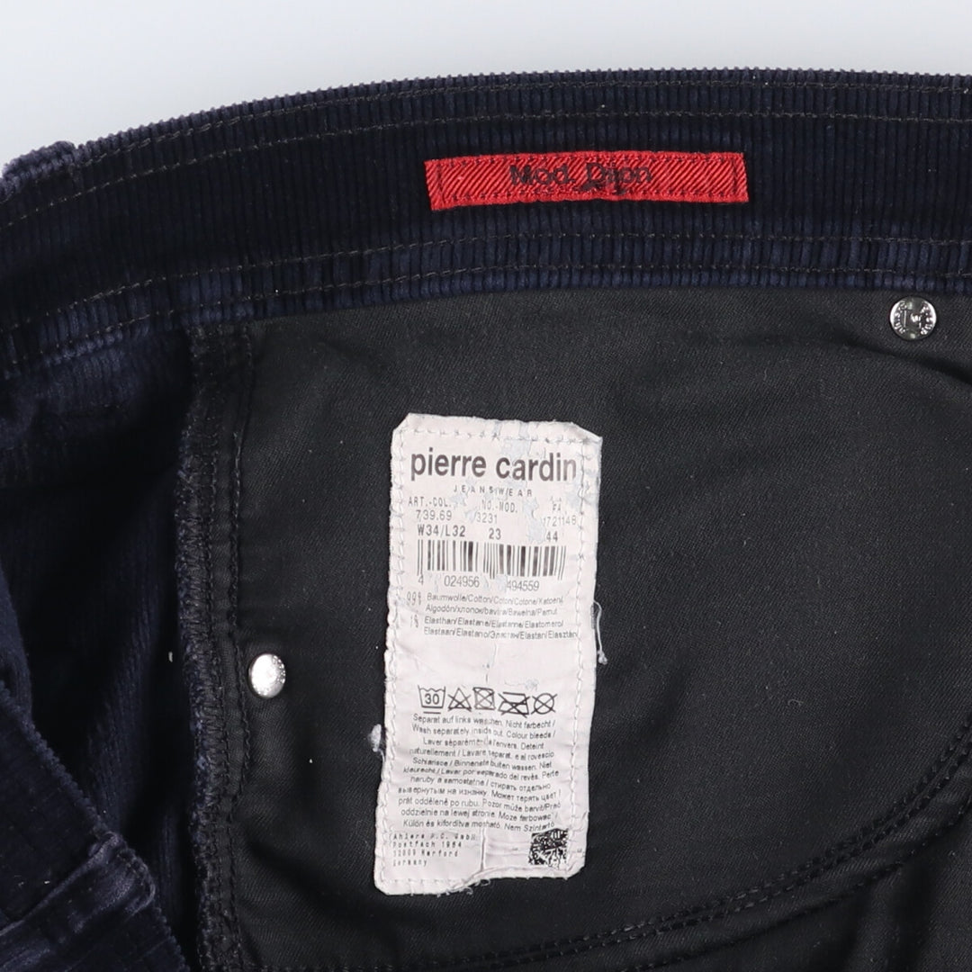 Pierre Cardin men's corduroy pants, size W35 cotton navy blue type Vintage Second Hand