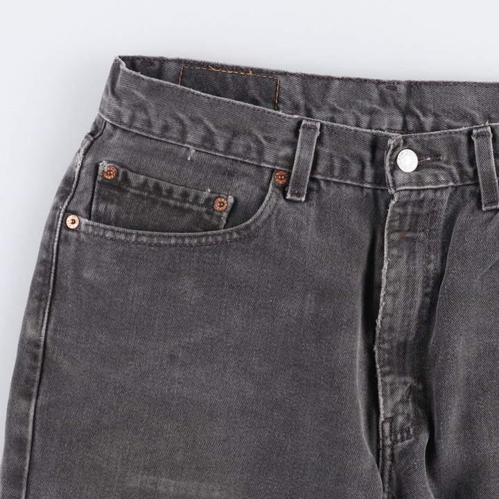 00'S Levi's 550 Relaxed Fit Black Denim Tapered Denim Pants Men's W33 cotton black type Vintage Second Hand