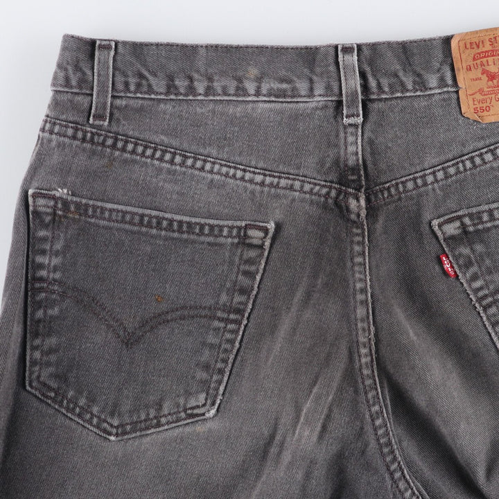 00'S Levi's 550 Relaxed Fit Black Denim Tapered Denim Pants Men's W33 cotton black type Vintage Second Hand