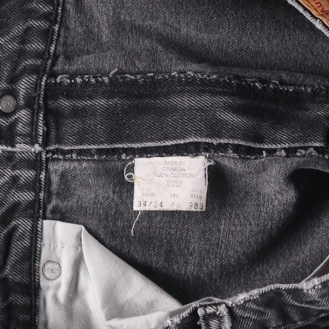 Levi's 550 Black Denim Tapered Denim Pants Men's W34 cotton black type Vintage Second Hand