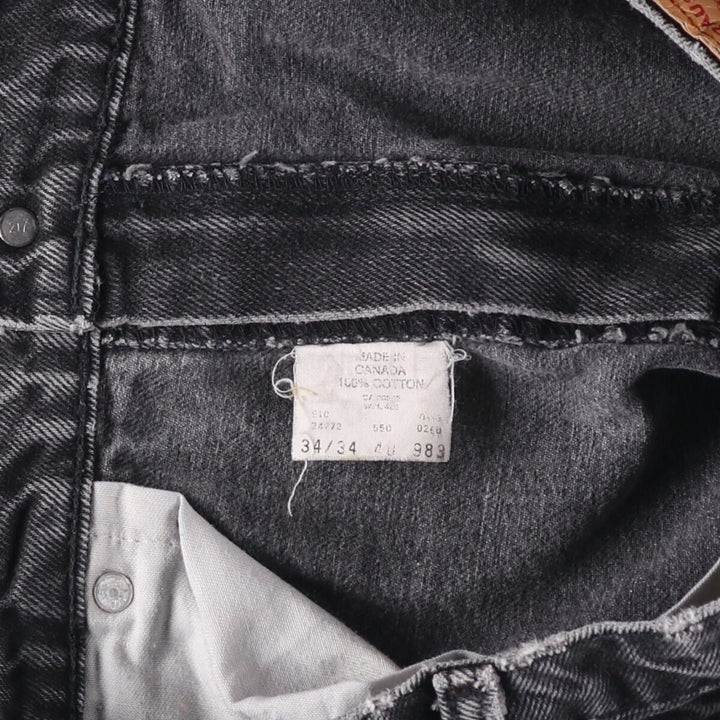 Levi's 550 Black Denim Tapered Denim Pants Men's W34 cotton black type Vintage Second Hand