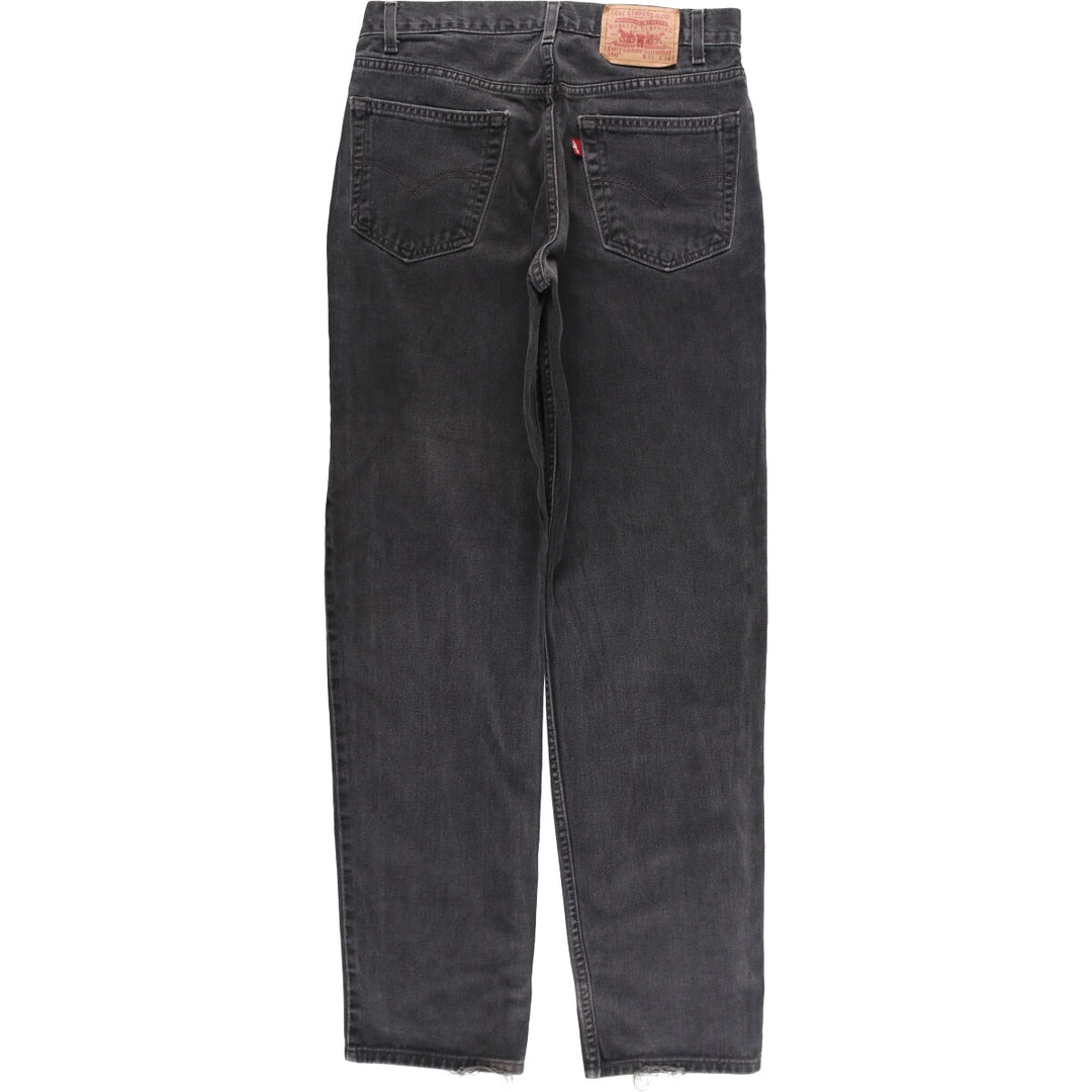 00'S Levi's 550 Relaxed Fit Black Denim Tapered Denim Pants Men's W32 cotton brick settler Vintage Second Hand