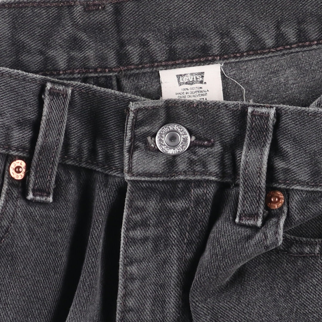 00'S Levi's 550 Relaxed Fit Black Denim Tapered Denim Pants Men's W32 cotton brick settler Vintage Second Hand