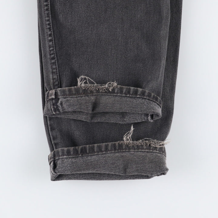 00'S Levi's 550 Relaxed Fit Black Denim Tapered Denim Pants Men's W32 cotton brick settler Vintage Second Hand