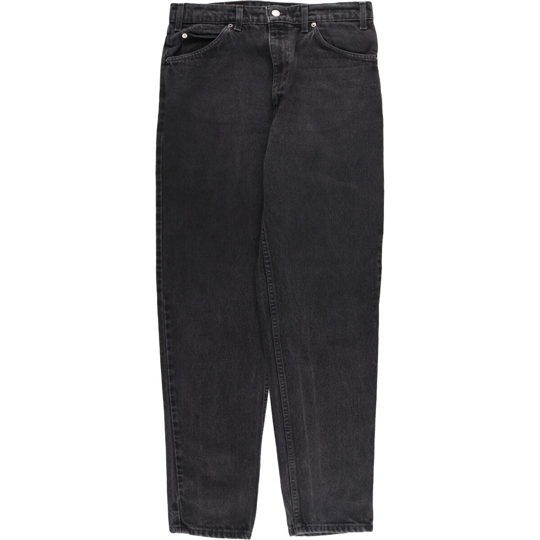 Levi's 550 Relaxed Fit Tapered Leg Orange Tab Black Denim Tapered Denim Pants Men's W32 unclear black type Vintage Second Hand