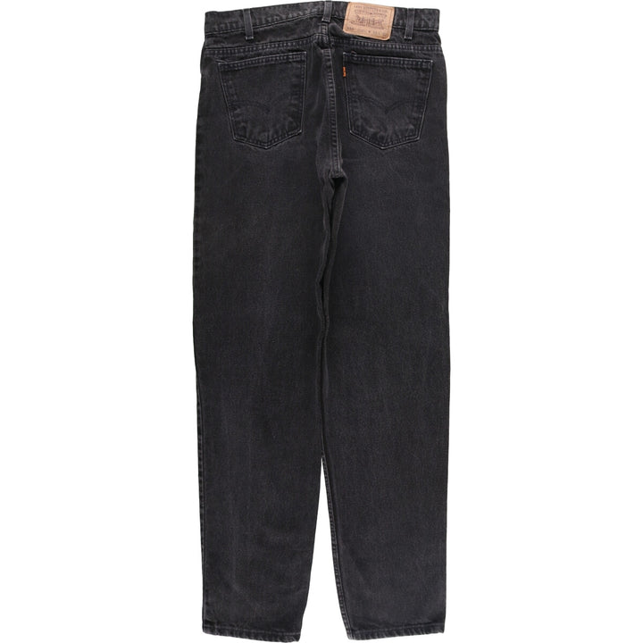 Levi's 550 Relaxed Fit Tapered Leg Orange Tab Black Denim Tapered Denim Pants Men's W32 unclear black type Vintage Second Hand
