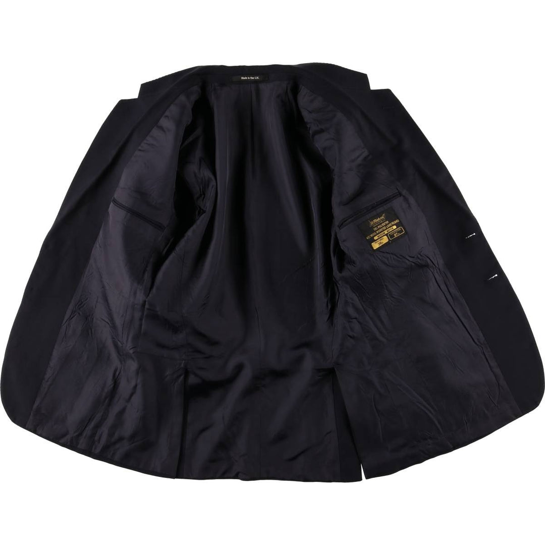 St. Michael Navy Blazer, Tailored Jacket, Made in England, Men's Size Medium polyester navy blue type Vintage Second Hand