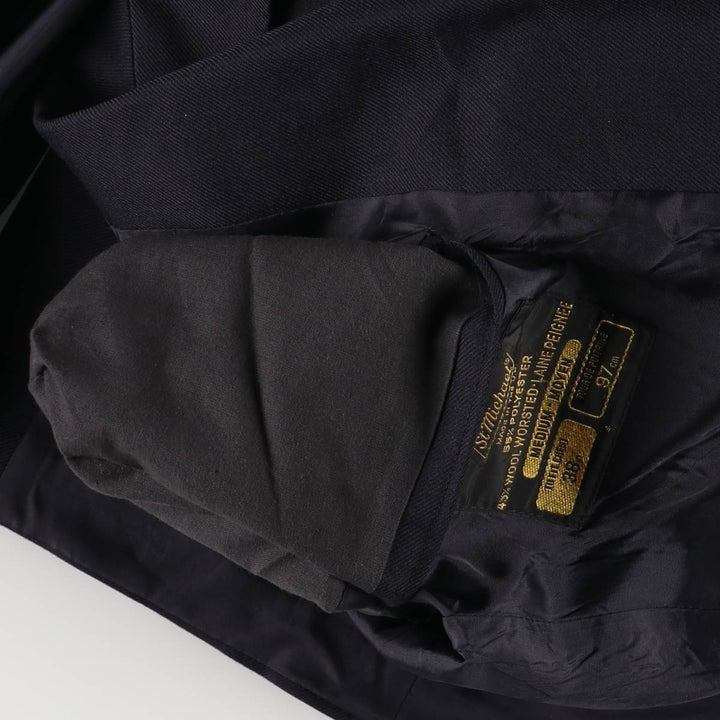 St. Michael Navy Blazer, Tailored Jacket, Made in England, Men's Size Medium polyester navy blue type Vintage Second Hand