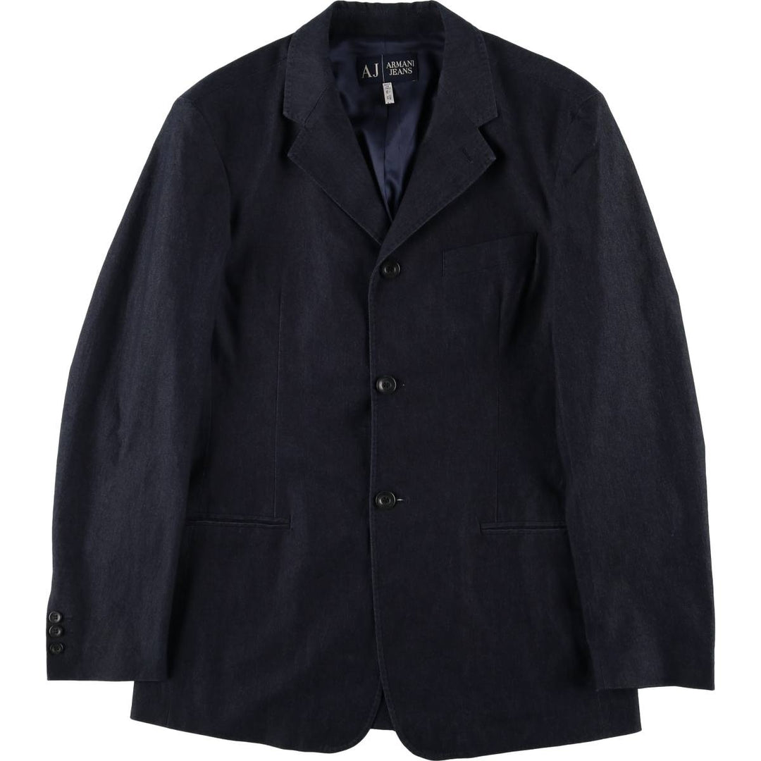 Armani Jeans Indigo 002 series cotton tailored jacket, made in Italy, men's size XL cotton navy blue type Vintage Second Hand