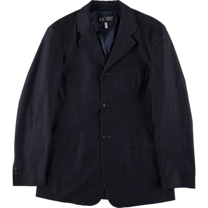 Armani Jeans Indigo 002 series cotton tailored jacket, made in Italy, men's size XL cotton navy blue type Vintage Second Hand