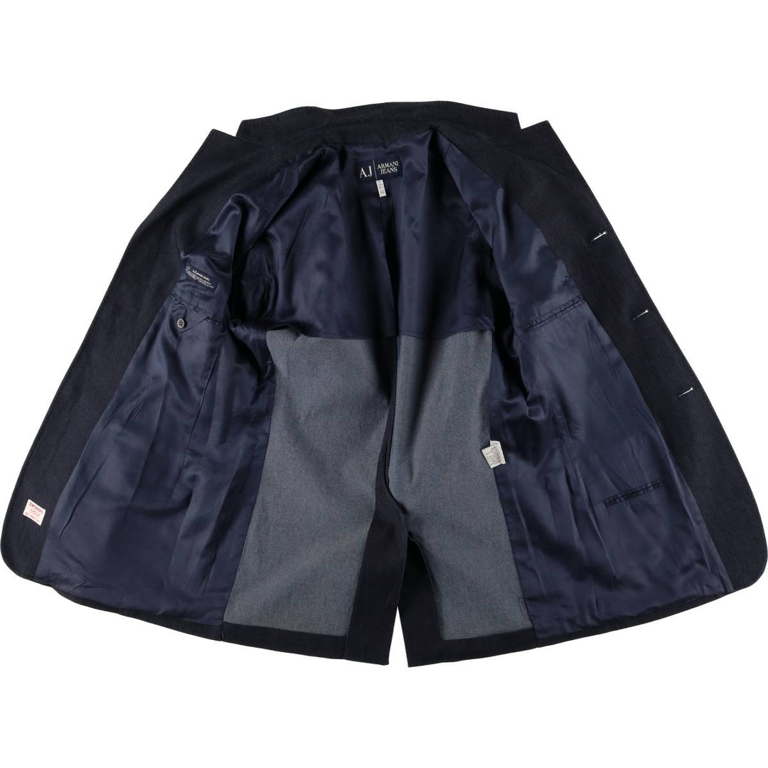 Armani Jeans Indigo 002 series cotton tailored jacket, made in Italy, men's size XL cotton navy blue type Vintage Second Hand