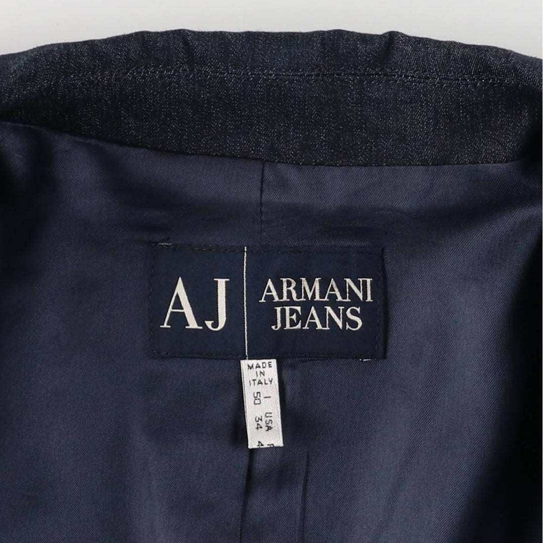 Armani Jeans Indigo 002 series cotton tailored jacket, made in Italy, men's size XL cotton navy blue type Vintage Second Hand