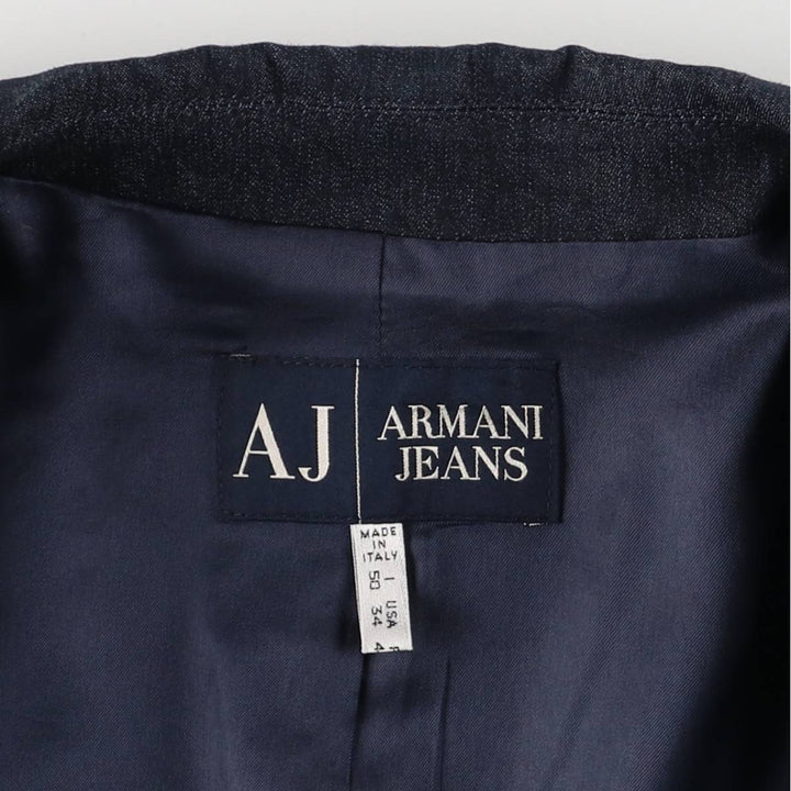 Armani Jeans Indigo 002 series cotton tailored jacket, made in Italy, men's size XL cotton navy blue type Vintage Second Hand