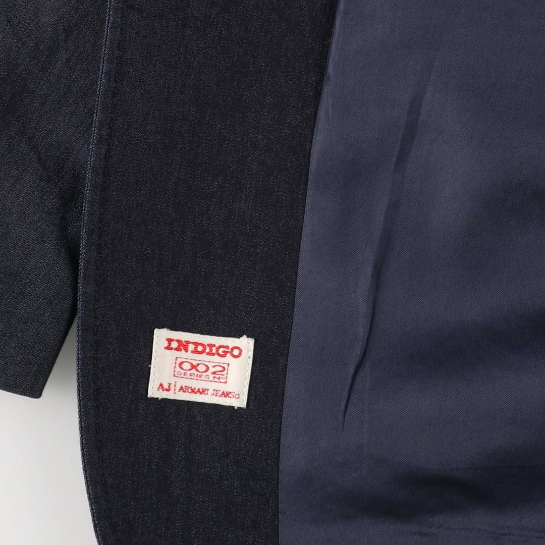 Armani Jeans Indigo 002 series cotton tailored jacket, made in Italy, men's size XL cotton navy blue type Vintage Second Hand