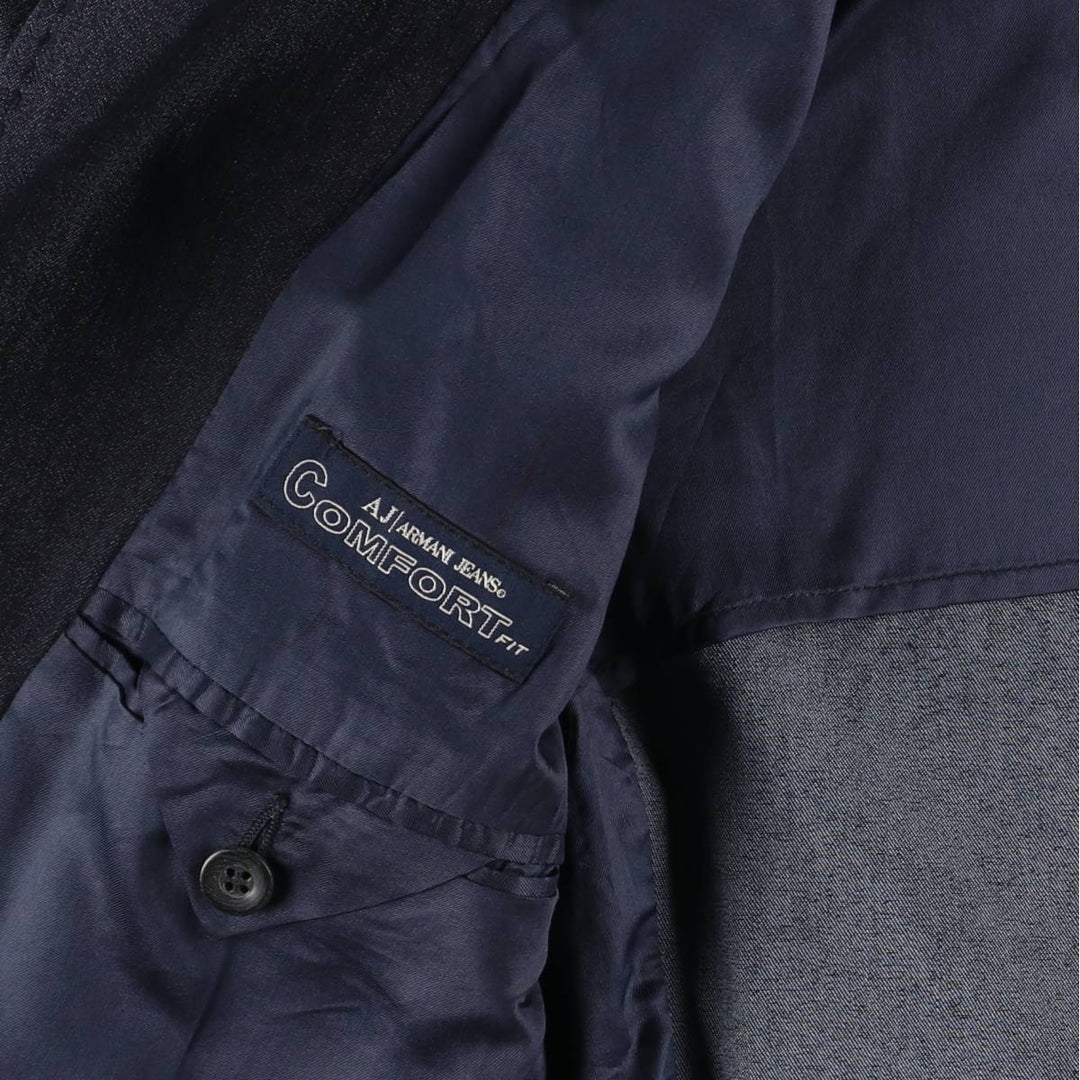 Armani Jeans Indigo 002 series cotton tailored jacket, made in Italy, men's size XL cotton navy blue type Vintage Second Hand