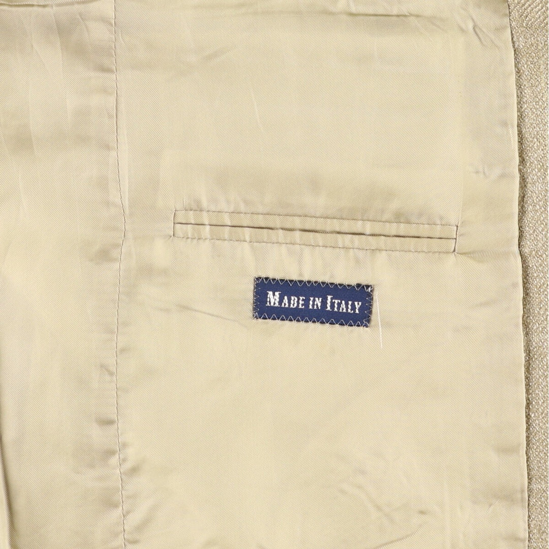 Ralph Lauren POLO by Ralph Lauren Check Pattern Silk Tailored Jacket, Made in Italy, Men's Size L silk Beige type Vintage Second Hand