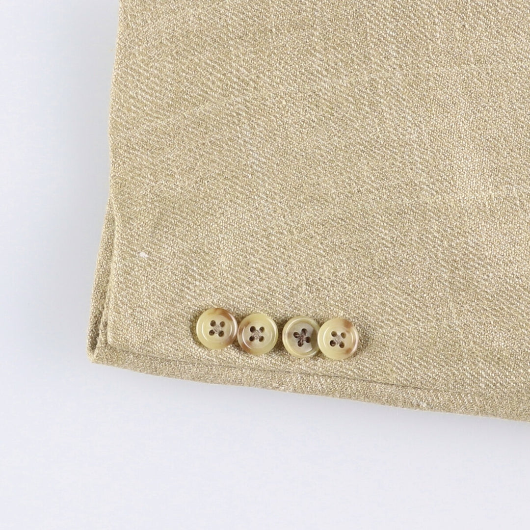 Ralph Lauren POLO by Ralph Lauren Check Pattern Silk Tailored Jacket, Made in Italy, Men's Size L silk Beige type Vintage Second Hand