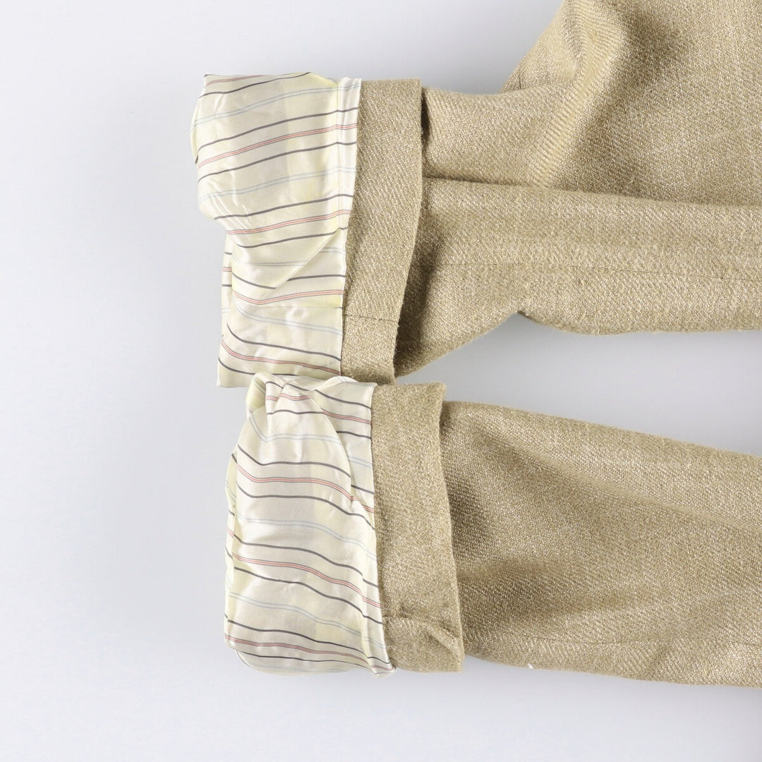 Ralph Lauren POLO by Ralph Lauren Check Pattern Silk Tailored Jacket, Made in Italy, Men's Size L silk Beige type Vintage Second Hand