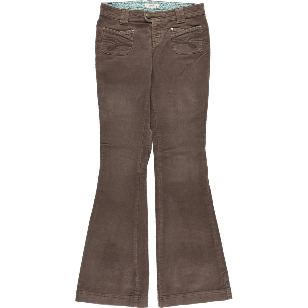 SO Flare Cut Corduroy Pants Women's L (w29) cotton brown type Vintage Second Hand