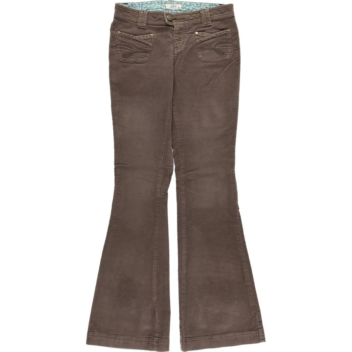 SO Flare Cut Corduroy Pants Women's L (w29) cotton brown type Vintage Second Hand
