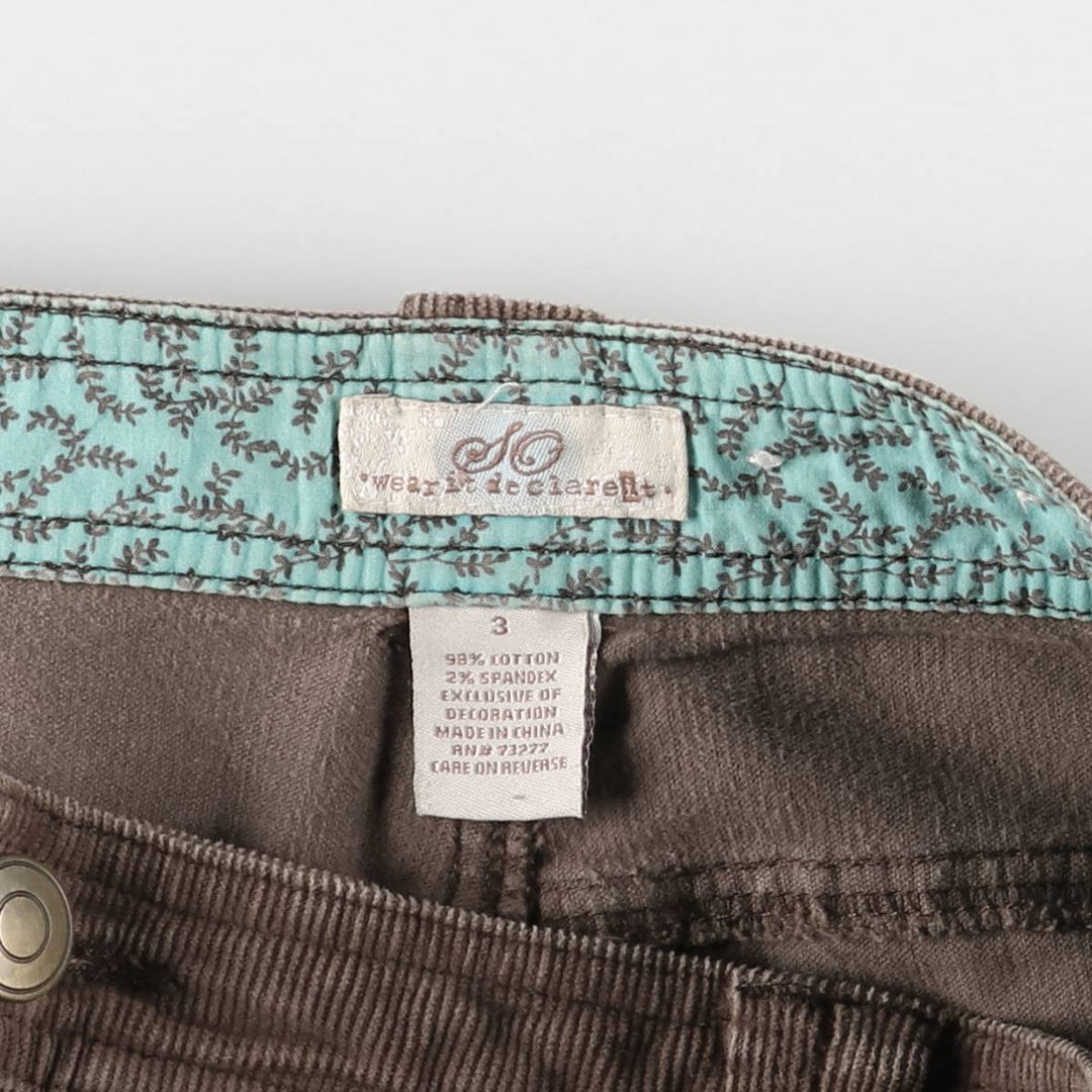 SO Flare Cut Corduroy Pants Women's L (w29) cotton brown type Vintage Second Hand