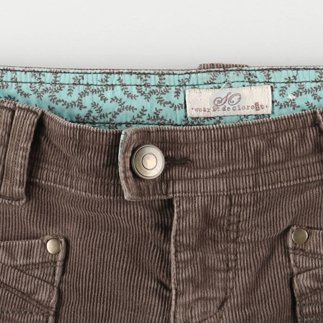 SO Flare Cut Corduroy Pants Women's L (w29) cotton brown type Vintage Second Hand