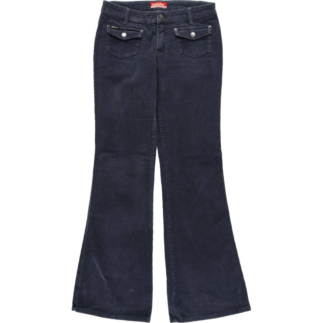 UNIONBAY STRETCH Flare Cut Corduroy Pants, Women's Size L (W29) cotton navy blue type Vintage Second Hand