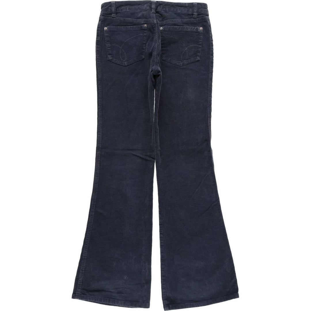 UNIONBAY STRETCH Flare Cut Corduroy Pants, Women's Size L (W29) cotton navy blue type Vintage Second Hand