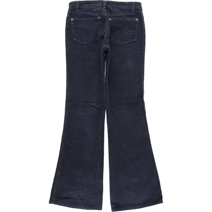 UNIONBAY STRETCH Flare Cut Corduroy Pants, Women's Size L (W29) cotton navy blue type Vintage Second Hand