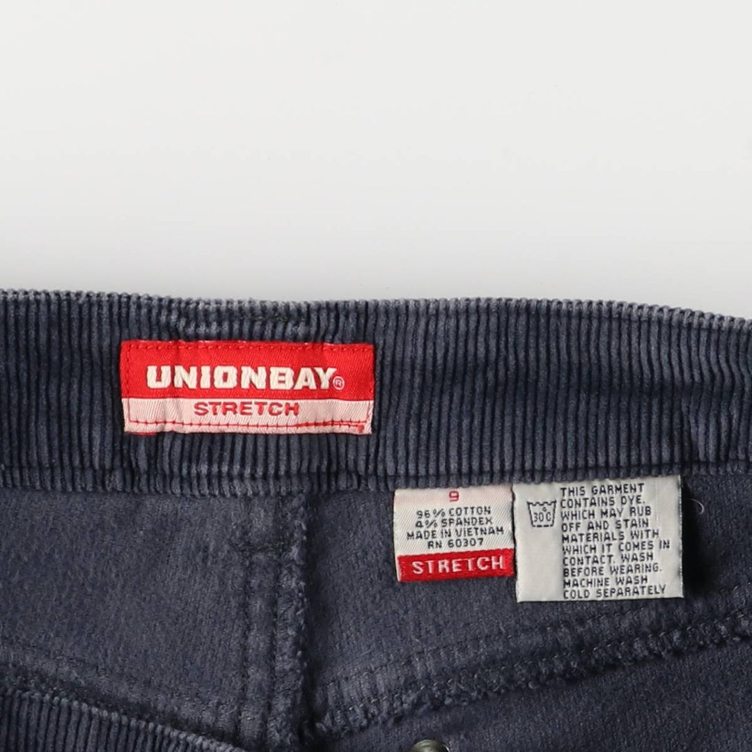UNIONBAY STRETCH Flare Cut Corduroy Pants, Women's Size L (W29) cotton navy blue type Vintage Second Hand