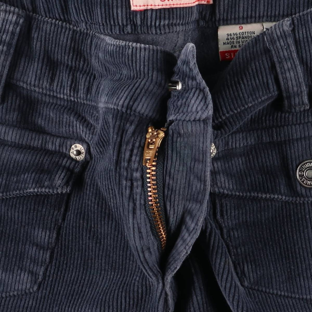 UNIONBAY STRETCH Flare Cut Corduroy Pants, Women's Size L (W29) cotton navy blue type Vintage Second Hand