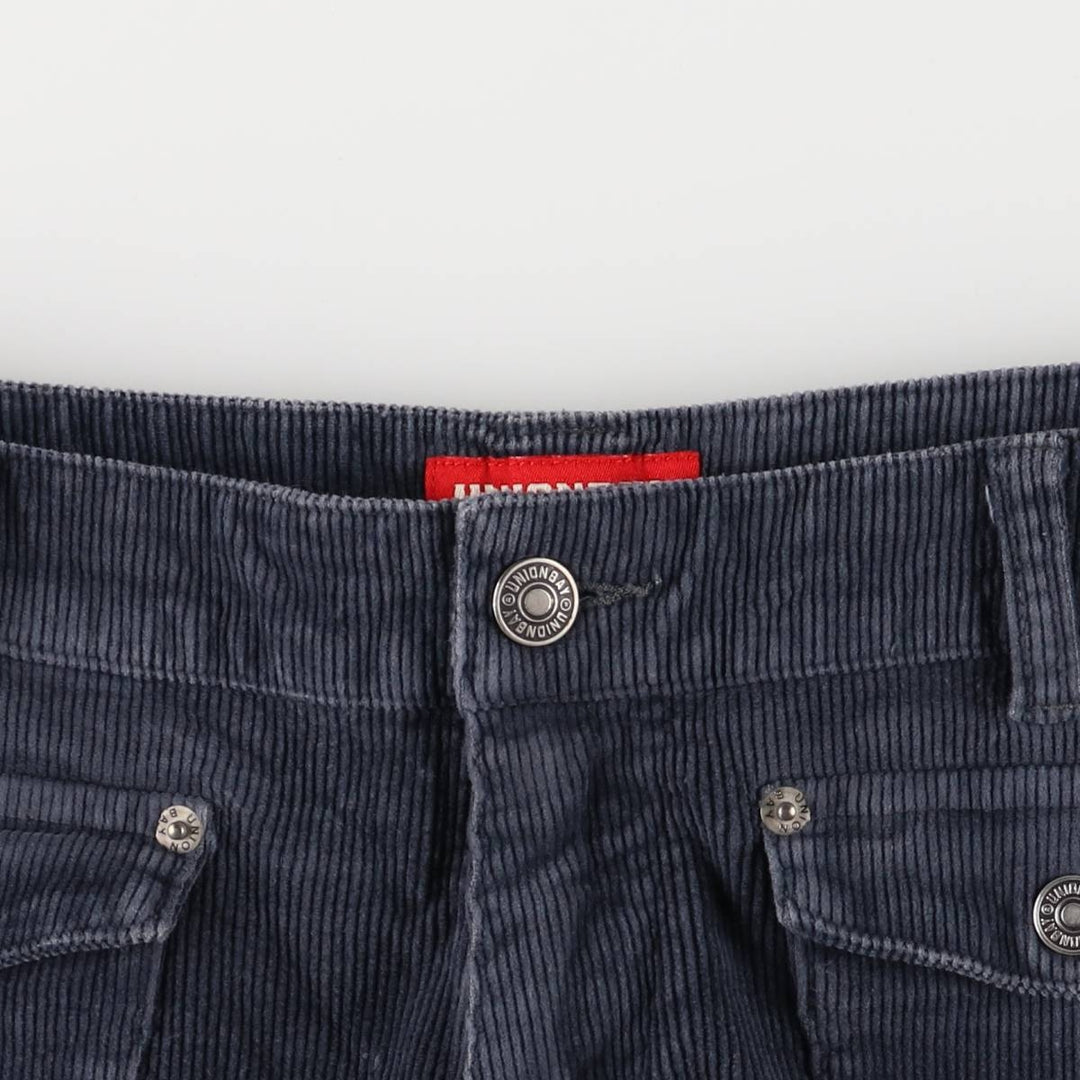 UNIONBAY STRETCH Flare Cut Corduroy Pants, Women's Size L (W29) cotton navy blue type Vintage Second Hand